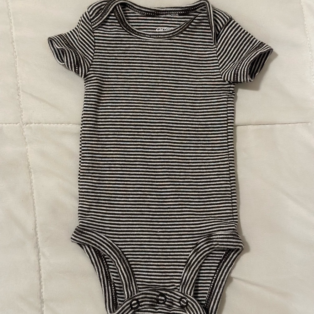 Carter's Black and White Striped Bodysuit